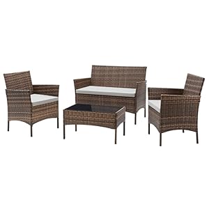 TMEE Rattan Garden Outdoor Furniture Set...