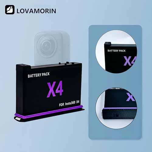LOVAMORIN 2-Pack 2500mAh Battery for Insta360 X4, 3.85V Rechargeable Replacement Batteries with Storage Case — view 3