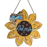 BIISDOST Holzauflistung Bordüre kreative Wanddekoration Wanddekoration Sonnenblume Sommer Türschild Bauernhaus Sommerhaus Später (Yellow #2, One Size)