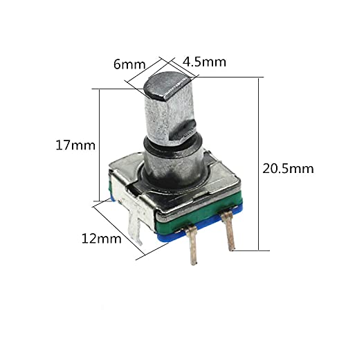 100Pcs EC11 Rotary Encoder Code Switch 20 Position with Switch 5Pin Handle Length 12.5mm Half Shaft Type