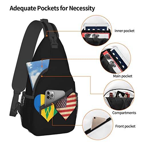 Mochila Cruzada Unisex Negra de Estilo Casual miniatura 5