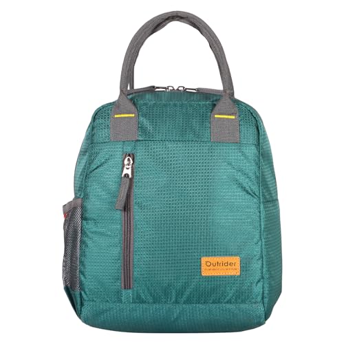 Image of Outrider Polyester Jumbo Lunch Bag,Lunch Bag for Office Men, Women and Kids, Quality Tiffin Bag for School, Picnic, Work, Carry Bag for Lunch Box, 12 litres, Green