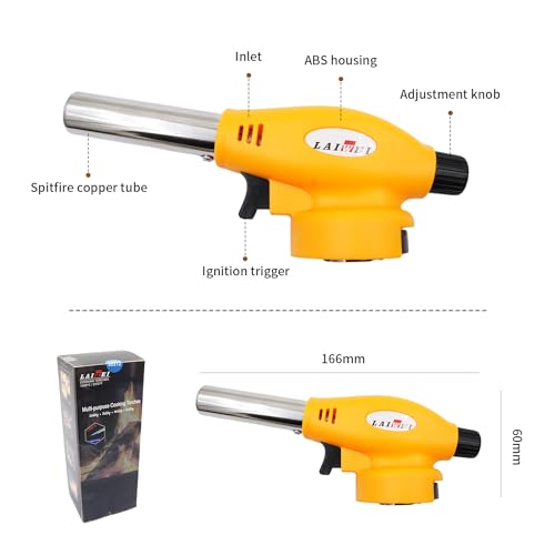 Cooking Torch LAIWEI 88915 Multi-Purpose Kitchen Lighter，Adjustable Flame for Creme Brulee，Desserts, and Baking—Butane Gas is Not Included - Thumbnail 2