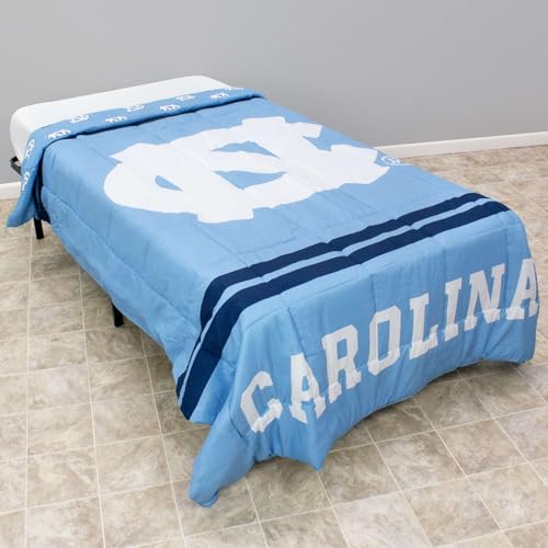 Image of College Covers Everything Comfy North Carolina Tar Heels Reversible Big Logo Soft and Colorful Comforter, Full