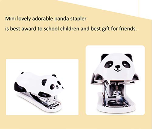 Nicunom 6 Pack Mini Desktop Stapler, Cute Panda Office Stapler For 12 Sheet, Includes 6000 Pcs No.10 Staples & Built-In Staple Remover, For Classroom, Office Or Desk #TOP6