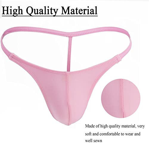 WenMei Men's Swimwear Underwear Hot T-Back Thongs Soft Stretch Men G-string Low Waist Bikini Underwear(Size 26"-38")2