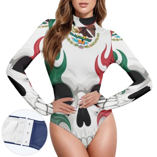 Body moldeador con control de abdomen para mujer GuoChe y manga larga de calavera 2