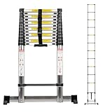 SELECTSHOP Escalera Telescópica Acero Inoxidable De 5 Metros Escalera Recta Soporta 150 kg Plegable De Retracción...