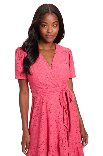 Image of London Times Women's Summer Ruffle Short Dress | Cocktail Dress for Women | Petite Dresses for Women Party