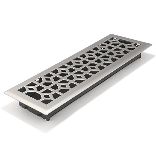 Accord AMFRBNM414 Floor Register with Marquis Design, 4-Inch x 14-Inch (Duct Opening Measurement), Satin Nickel