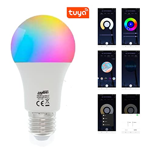 Jandei - Bombilla LED Inteligente, Control Wi-Fi, RGB + CCT Regulable, Compatible con App Tuya Smart, SmartLife, Amazon Alexa y Google Home. Bajo Consumo (A60 E27 9 W, 2 Uds) - imagen 7
