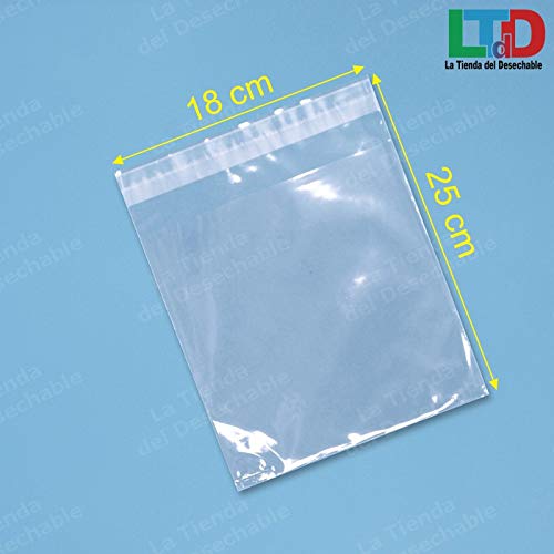 La Tienda del Desechable 100 Bolsa Solapa Adhesiva (180X250 mm)