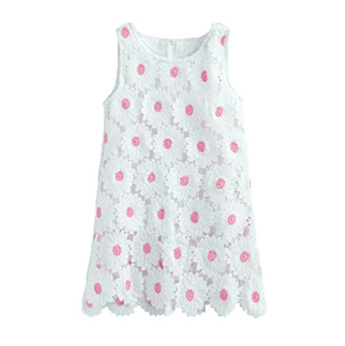 Mud Kingdom Boutique Girl Vestido Blanco Girasol - rosa - 4 años
