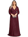 Please refer to the size chart on the pic before ordering. Features: Floor length, long sleeve, low stretch, not padded, with lining, concealed zipper up the back, a line, plus size glamorous evening dress, plus size formal dresses, plus size cocktai...