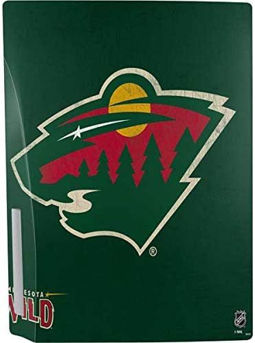 Skinit Decal Gaming Skin Compatible with PS5 Bundle - Officially Licensed NHL Minnesota Wild Distressed Design