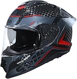 SMK Titan Carbon Nero 06 Casco, grigio/rosso, 2XL (62)