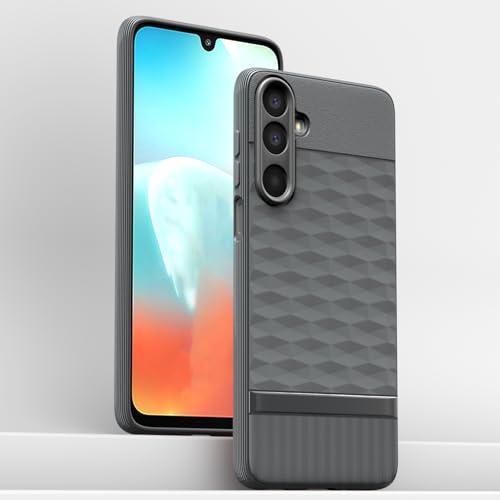 Image of Pikkme Back Cover for Samsung Galaxy M16 5G Camera Protection 3D Hexa Cube Design Silicone Protective Bumper Case (Grey)