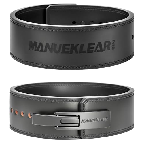 MANUEKLEAR 10mm Thick & 4inch Wide Weight Lifting Belt Lever, Lever Belt Weightlifting for Men and Women, Powerlifting Lever Gym Belt for Squat Deadlift Workout