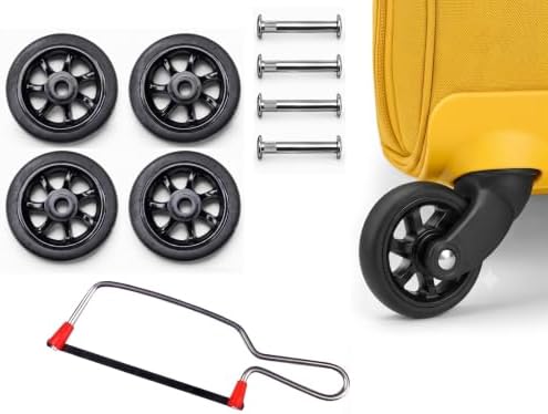 Luggage Wheels For All Branded Suitcase Only for Replacement and Repair Travel Trolley Bag Suitcases Rubber Wheels for Luggage Parts (5 CM (4 Pcs Wheel+Cutter))
