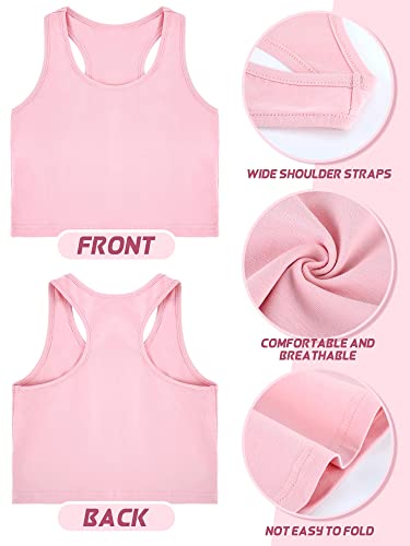 Bencailor 3 Pcs Girls Dance Tank Top Racerback Crop Tank Top Sleeveless Girls Tops Vests for Children4