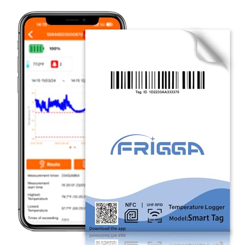 Image of Frigga Smart Tag Near-Real-Time Temperature Logger Single Use Smart App Control for Pharmacy Cold Chain Logistics High Accuracy with PDF Report
