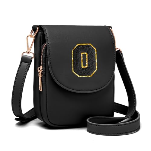 Image of Viverte Crossbody Purse for Teen Girls Small Initial Cell Phone Toddler Purse Leather Triple Compartment Crossbody Bags