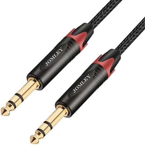 6.35mm TRS Audio Cable, Balanced 6.35mm to 1/4 inch TRS Stereo Jack Guitar Lead Nylon Braid Instrument Cable - 2M