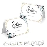 ❤️BEREITS GEFALZT - Sparen Sie sich das Knicken von jedem einzelnen Namenskärtchen! Die Namensschilder kommen bereits gefaltet bei Ihnen an und müssen nur noch mit den Gästenamen beschriftet werden.