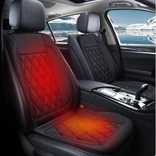 Sitzheizung Auto Autositzbezüge,Bequemes Leder-Sitzkissen,Vordersitzbezüge,Fahrzeugsitzschutz,Passeâ€¦ – Miniatur