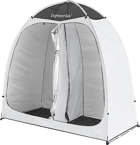 EighteenTek® Shower Tent Changing Room 2 Rooms Outdoor Pop Up Camping Portable Privacy Dressing Shelter 83"x43"x80"H