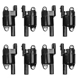 Set of 8 Round Ignition Coil UF414, Compatible with 06-09 Impala 06-13 Corvette 07-14 Tahoe 08-20 Express 07-16 Escalade 07-18 Silverado 1500 2500 3500, Replacement for C1512 UF414 D514A