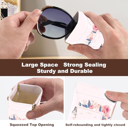 Image of Anikathy 2Pcs Initial Letter Sunglass Eyeglass Glasses Case Soft PU Leather with Cleaning Cloth Cute for Men Women Girs