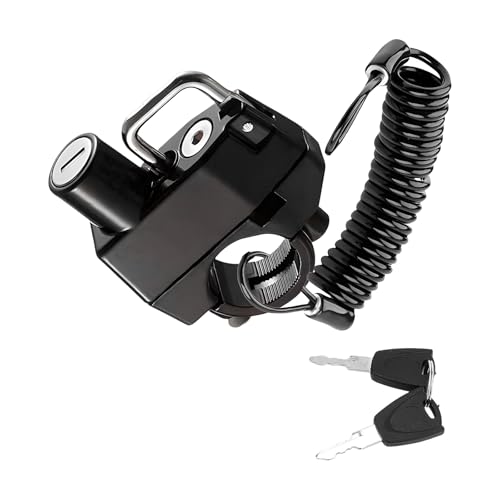 MTRPS Motorcycle Helmet Lock & Cable, Anti-Theft Aluminum Alloy Helmet