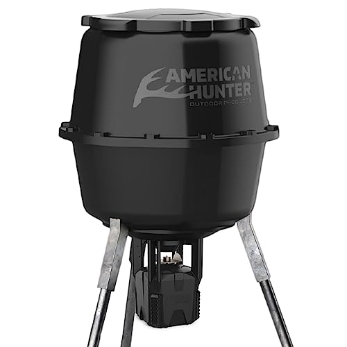 American Hunter 30 Gal Nesting Hopper | Hunting Durable Lightweight 3 Legged Game Feeder with XDE-Pro Automatic Delivery System