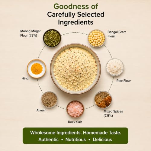 Image of INDIMIX Moong Dal Chilla Mix 500g | High-Protein Instant Breakfast, Multi Dal & Multigrain Chilla Powder, Ready in 3 Easy Steps, From the House of Pansari