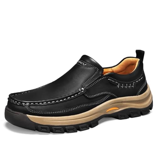 Men's Slip - On Leather Outdoor Comfortable Casual Hiking Shoes for Work Office and Beyond