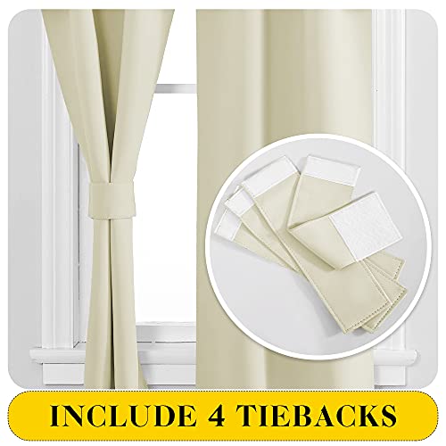 Nicetown Bedroom Window Curtains With Attached Valance, Heat Cold Insulated Energy Saving Rod Pocket Drapes For Living Room, 52 X 54 Inches Long, Beige, Set Of 2 #TOP3