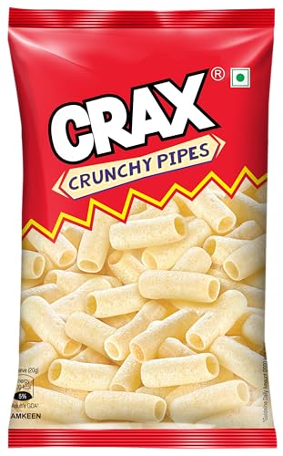 Image of Crax Crunchy Pipes Puffs 77g /72g /73g | Crunchy Snack | Social Gatherings, Fun Snack | Crunchy Gourmet Snacks for Parties, Drinks, Tea & Coffee | 100% Vegetarian (Weight may vary)