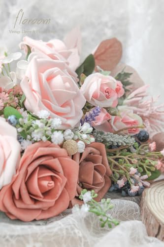 image for Floroom Artificial Flowers 25pcs Real Looking Dusty Pinky Cedar Foam F