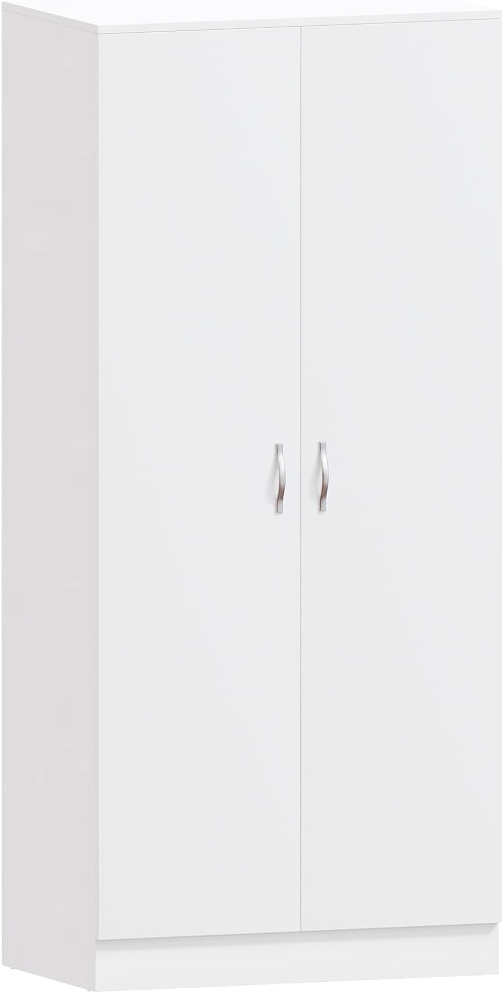 Vida Designs Riano 2 Door Wardrobe, White Shelf & Hanging Rail Wooden Bedroom Storage Furniture