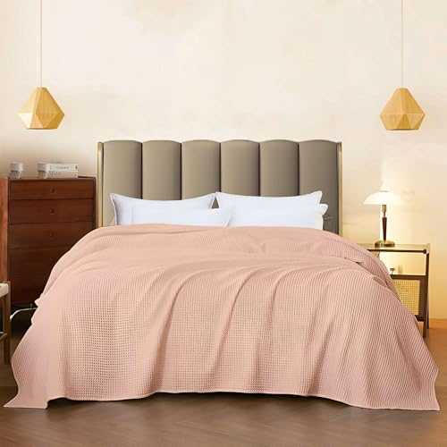 Image of Super Soft & Breathable 100% Microfiber Waffle Blanket - Throw Blanket and Quilt for Bed & Sofa Single(60x90) Size - Cream /Light Sand