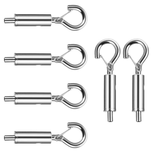 Turnbuckle Ajustable con Diseño de Cierre Interior de Bola y Cuenta, 6 piezas de Ojo de Cobre para Cable de Acero, con Gancho, Seguro y Resistente, para Suspensión y Paneles de Luz miniatura 1