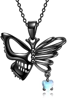 VENACOLY Gothic Necklace Steampunk Pendant Sterling Silver Snake Black Heart Skull Gothic Jewellery Gifts for Women Her