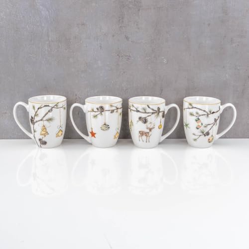 levandeo Weihnachtstassen 4er Set Becher Porzellan 350ml Weihnachten Kaffee – Bild 5