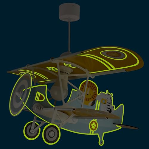 Lámpara de techo infantil avión azul Dalber para eliminar sombras en el cuarto de juegos 6