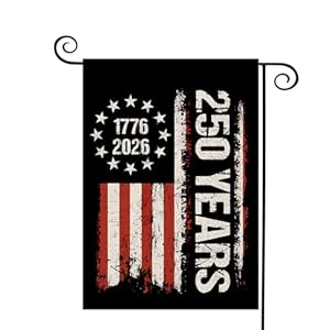 WENWELL 250 Years America Garden Flag,Blessings 250th years Anniversary USA Patriotic Banner Double, Sided with Stars and Stripes Design,1776-2026 Commemorative, 12×18 Inch