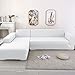 Rozciągliwość Narzuta Na Sofę W Kształcie Litery L Mleczny Jedwab Pokrowiec Na Sofę Sofa Rozkładana Pokrowiec Na Segmentowe Kanapy Gruby Pokrowiec Na Sofę Narożną-Biały-1-miejscowy 90-140