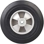 (2-Pack) AR-PRO 10" x 2.5" Flat Free Solid Rubber Tires and Wheel - 10 inch Solid Wheels with 5/8" Axles and 2.25 Offset Hub - Replacement Wheels for Hand Trucks Dolly and Wheelbarrows