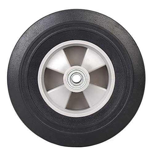 2-pack ar-pro 1034 x 2534 flat free solid rubber tires and wheel - 10 inch solid wheels with 5834 axles and 225 offset hub - replacement wheels for hand trucks dolly and wheelbarrows