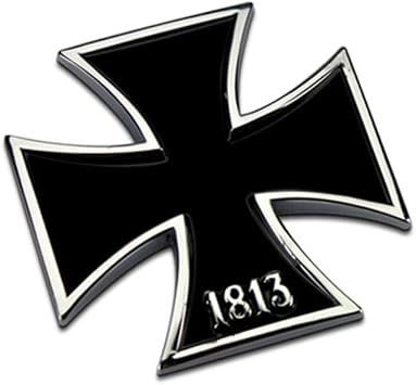 1813 Iron Cross Black Car Emblem 3D Auto Badge Motorcycle